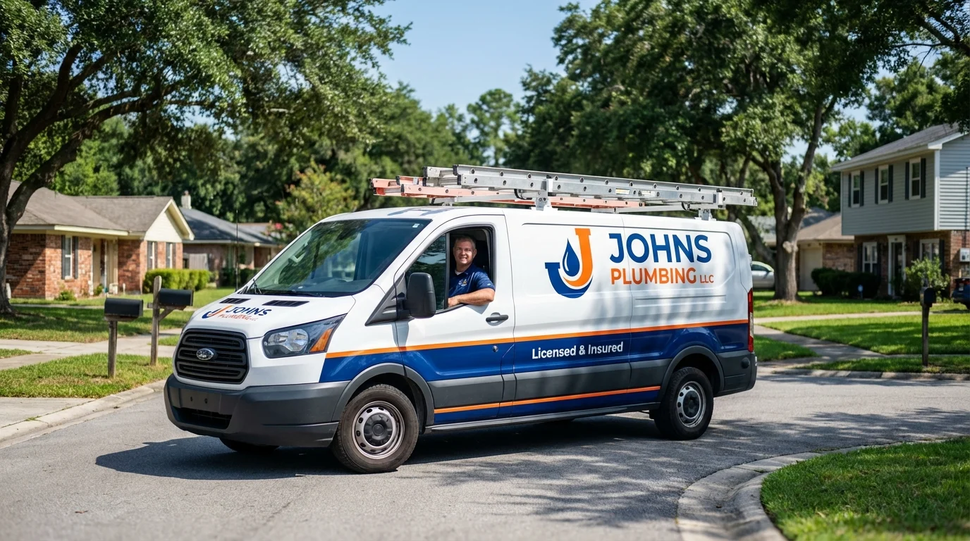 Johns Plumbing LLC service van in Pearisburg, VA