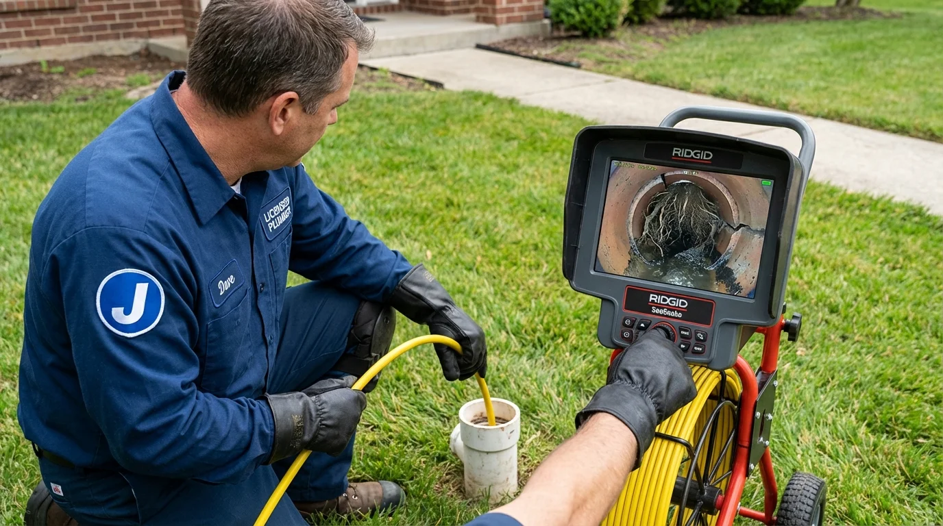 Sewer camera inspection being performed by Johns Plumbing LLC in Pearisburg